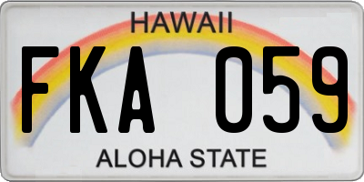 HI license plate FKA059
