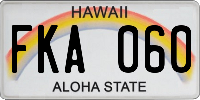 HI license plate FKA060