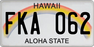 HI license plate FKA062