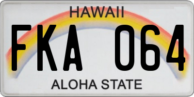 HI license plate FKA064