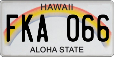 HI license plate FKA066