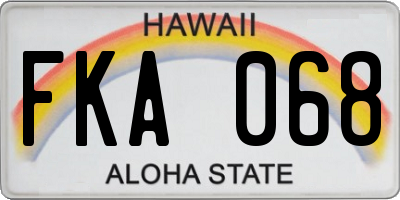 HI license plate FKA068
