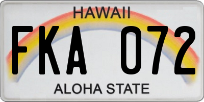 HI license plate FKA072