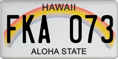 HI license plate FKA073