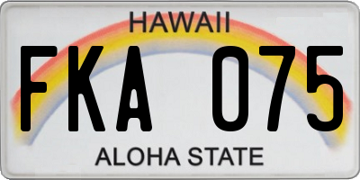 HI license plate FKA075