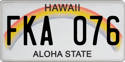 HI license plate FKA076