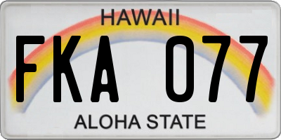 HI license plate FKA077
