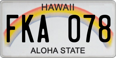 HI license plate FKA078