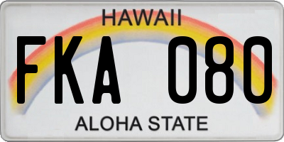 HI license plate FKA080