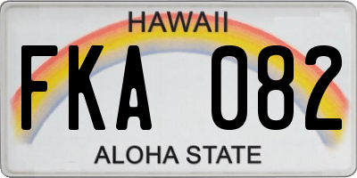 HI license plate FKA082