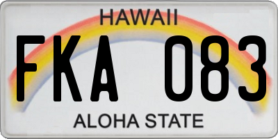 HI license plate FKA083