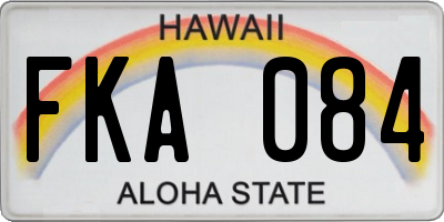 HI license plate FKA084