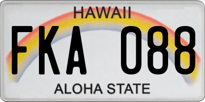 HI license plate FKA088