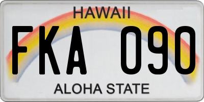 HI license plate FKA090