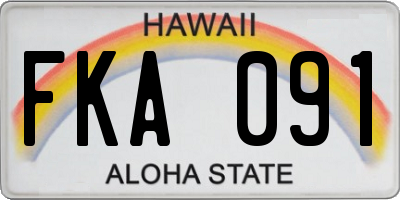 HI license plate FKA091