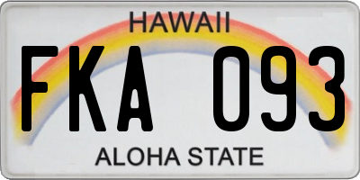 HI license plate FKA093