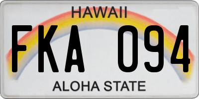HI license plate FKA094