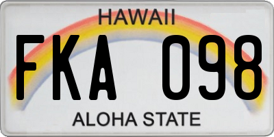 HI license plate FKA098