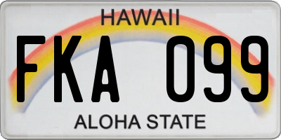 HI license plate FKA099