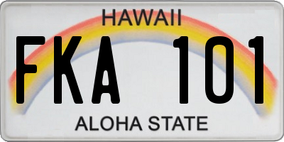 HI license plate FKA101
