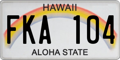HI license plate FKA104