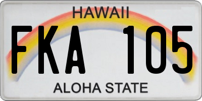 HI license plate FKA105