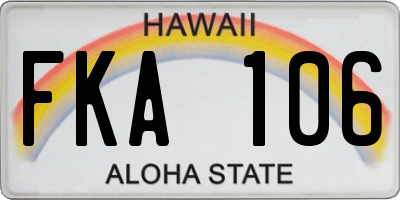 HI license plate FKA106