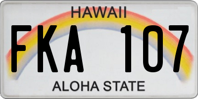 HI license plate FKA107