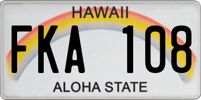 HI license plate FKA108