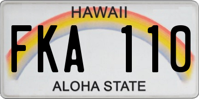 HI license plate FKA110