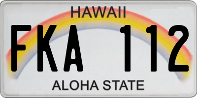 HI license plate FKA112