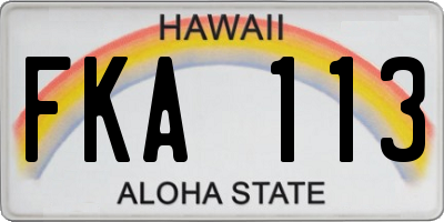 HI license plate FKA113