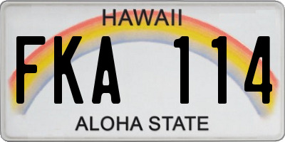 HI license plate FKA114