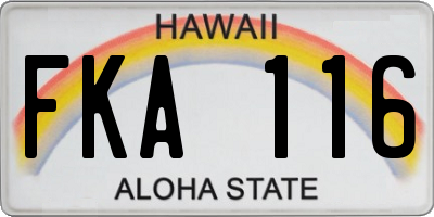 HI license plate FKA116