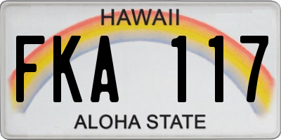HI license plate FKA117