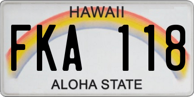 HI license plate FKA118