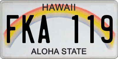 HI license plate FKA119