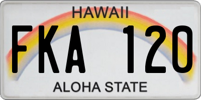 HI license plate FKA120