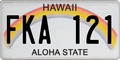 HI license plate FKA121