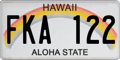 HI license plate FKA122