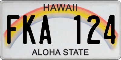 HI license plate FKA124