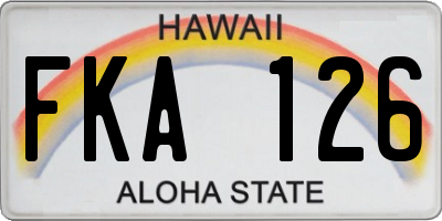 HI license plate FKA126