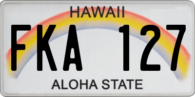 HI license plate FKA127
