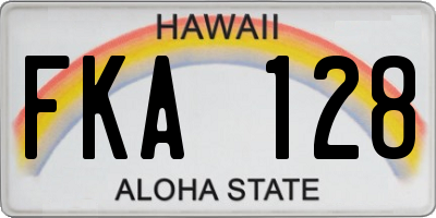 HI license plate FKA128
