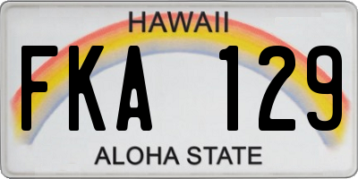 HI license plate FKA129