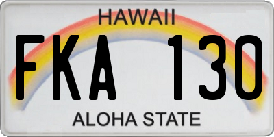 HI license plate FKA130