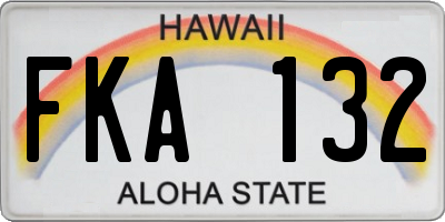 HI license plate FKA132