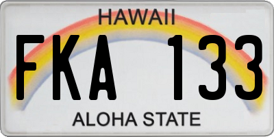 HI license plate FKA133