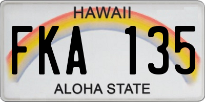 HI license plate FKA135