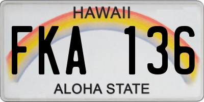 HI license plate FKA136